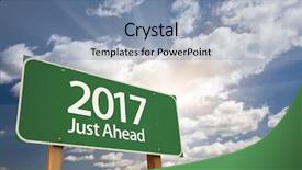  Presentation with road - PPT theme enhanced with 2017 just ahead green road background and a light blue colored foreground