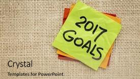  Presentation with goals - Cool new slides with 2017 new year goals - handwriting backdrop and a  colored foreground