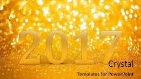  Presentation with new years - Presentation theme enhanced with 2017 new years glitter background background and a gold colored foreground