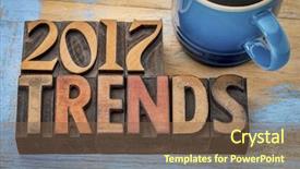  Presentation with cup coffee - Colorful slides enhanced with 2017 trends banner - text backdrop and a tawny brown colored foreground