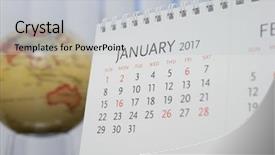  Presentation with calendar of november 2018 - Beautiful slides featuring 2017 with blur earth globe backdrop and a light gray colored foreground