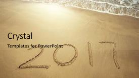  Presentation with tropical - Beautiful presentation theme featuring 2017 written in sand write backdrop and a  colored foreground