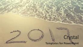  Presentation with sand - Slides enhanced with 2017 written in sand write background and a coral colored foreground