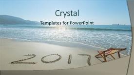  Presentation with sand - Amazing PPT layouts having 2017 written in sand write backdrop and a light blue colored foreground