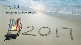  Presentation with sand - Cool new presentation with 2017 written in sand write backdrop and a light blue colored foreground