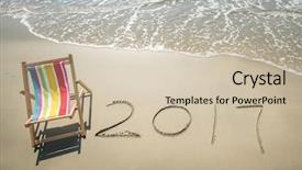  Presentation with mechanical 2017 - Presentation with 2017 written in sand write background and a soft green colored foreground