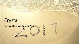  Presentation with sand - Theme consisting of 2017 written in sand write background and a  colored foreground