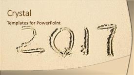  Presentation with sand - Cool new PPT theme with 2017 written in sand write backdrop and a  colored foreground