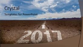  Presentation with pathway - PPT layouts featuring 2017 written on a pathway background and a light blue colored foreground