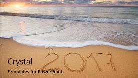  Presentation with sea games 2018 - Cool new presentation theme with 2017 year on the sea backdrop and a  colored foreground