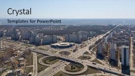  Presentation with ukraine - Slide set featuring 2018 aerial view roadway system background and a light blue colored foreground