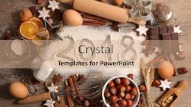  Presentation with chinese new year 2019 - PPT theme enhanced with 2018-baking-new-year background and a coral colored foreground