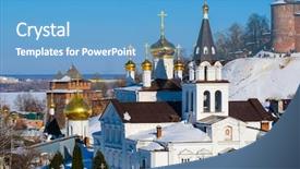  Presentation with month of march - Slide set with 2018 church in the center background and a teal colored foreground