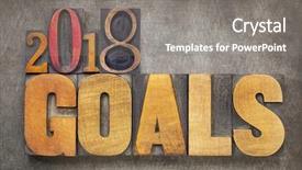  Presentation with new year - PPT theme featuring 2018 goals - new year resolution background and a gray colored foreground