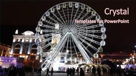  Presentation with winter and new beginnings - Theme with kiev winter podol kontraktova square background and a wine colored foreground