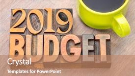  Presentation with 2019 - Theme consisting of 2019 budget word abstract background and a coral colored foreground