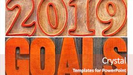  Presentation with new year 2019 - Amazing slide deck having 2019 goals banner - new year backdrop and a crimson colored foreground