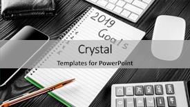  Presentation with resolutions - Amazing theme having 2019 goals on his notebook backdrop and a  colored foreground