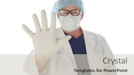  Presentation with hand palm - Beautiful slides featuring 2019-novel-coronavirus-2019-ncov backdrop and a light gray colored foreground