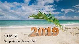  Presentation with letters and numbers - PPT theme with 2019 numbers letters with palm background and a lemonade colored foreground