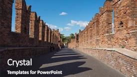  Presentation with cable stayed bridge over river - Colorful presentation theme enhanced with 2019 ponte di castelvecchio mean backdrop and a dark gray colored foreground