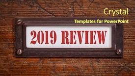  Presentation with summary - PPT layouts consisting of 2019-review-a-label background and a tawny brown colored foreground