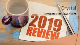  Presentation with business review - Slide set enhanced with 2019-year-review-text background and a lemonade colored foreground