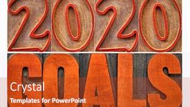  Presentation with new year 2020 - Audience pleasing presentation design consisting of 2020-goals-banner-new-year backdrop and a crimson colored foreground