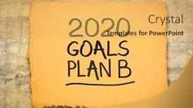  Presentation with personal goals - PPT layouts having 2020-goals-plan-b-change background and a yellow colored foreground