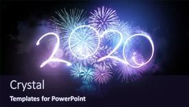 Presentation with new year 2020 - Slide set having congratulations - 2020 happy new year fireworks background and a wine colored foreground