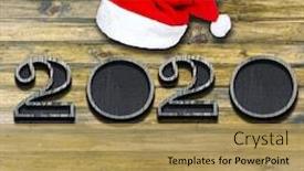  Presentation with posters - Audience pleasing presentation consisting of 2020 happy new year seasonal background with real wood background aged parquet of pine wood for flyer posters or invitations backdrop and a coral colored foreground