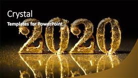  Presentation with new year 2020 - Presentation design featuring 2020-in-sparkling-gold-numbers background and a black colored foreground
