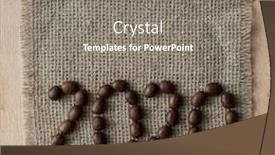  Presentation with 2020 - Slide set featuring 2020-made-from-coffee-beans background and a gray colored foreground