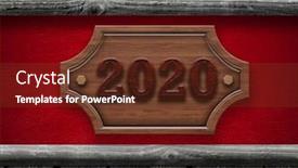  Presentation with congratulations - Colorful presentation theme enhanced with 2020-new-year-banner-logo backdrop and a tawny brown colored foreground