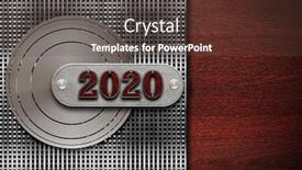  Presentation with new year 2020 - Beautiful presentation design featuring 2020-new-year-banner-logo backdrop and a tawny brown colored foreground