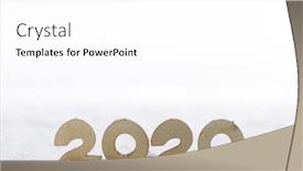 Presentation with new year 2020 - Beautiful slide deck featuring 2020 new year design concept wooden 2020 new year horizontal template on snow isolated on white backgound backdrop and a white colored foreground