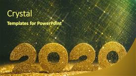  Presentation with new year 2020 - Slide set featuring 2020 new year luxury design background and a tawny brown colored foreground