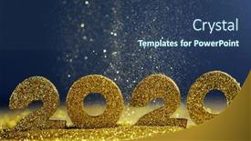  Presentation with new year 2020 - Cool new PPT layouts with 2020 new year luxury design backdrop and a ocean colored foreground