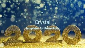  Presentation with new year 2020 - Amazing presentation theme having 2020-new-year-luxury-design backdrop and a ocean colored foreground