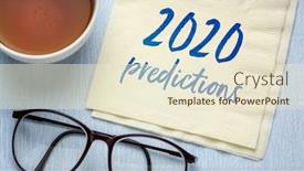  Presentation with new year 2020 - Slide set with 2020-predictions-handwriting background and a cream colored foreground
