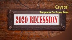  Presentation with financial crisis - Beautiful slides featuring 2020-recession-a-label backdrop and a tawny brown colored foreground