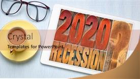  Presentation with business abstract - Presentation theme consisting of 2020-recession-word-abstract background and a red colored foreground