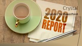  Presentation with summary - Amazing PPT theme having 2020-report-word-abstract backdrop and a coral colored foreground