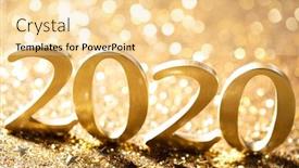  Presentation with golden numbers - Theme having 2020 year golden numbers festive background background and a blonde colored foreground