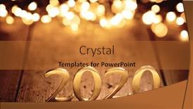  Presentation with golden numbers - Theme having annual day - 2020 year golden numbers festive background and a red colored foreground