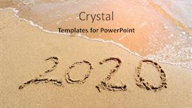  Presentation with new year 2020 - PPT layouts having 2020-year-message-handwritten background and a lemonade colored foreground