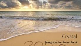  Presentation with 2020 - Slides enhanced with 2020-year-on-the-sea background and a coral colored foreground