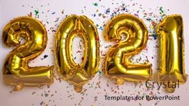  Presentation with confetti - Colorful presentation theme enhanced with 20201-concept-new-year backdrop and a gold colored foreground