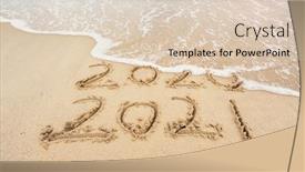  Presentation with water wave - Slide deck consisting of 2021-and-2020-inscription-written background and a lemonade colored foreground