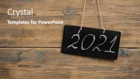  Presentation with debt management text - Presentation theme consisting of 2021-chalkboard-with-outlined-text background and a coral colored foreground